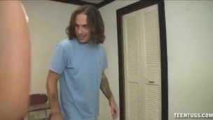 Blonde bimbo handjob