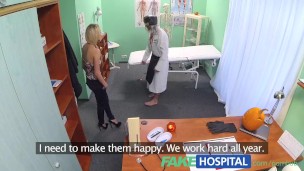 FakeHospital Doctors halloween wardrobe malfunction gets blonde horny