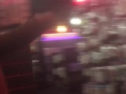 Public masturbation in store window wit s & cum 3/16