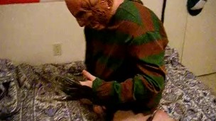 #SexyHalloween2015 Freddy Jeffy riding dildo and jerking cock