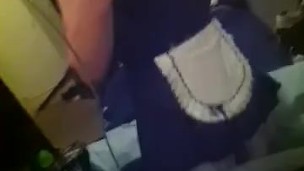 Sissy slut showing off in maid uniform