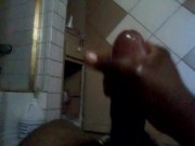 stroking my huge cock