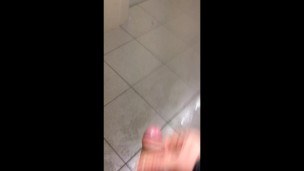Pissing and jerking in public urinal