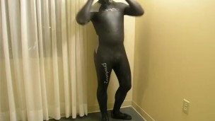 horny gasmasked frogman getting ready for covert action