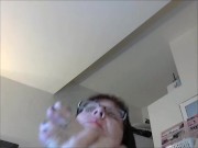 Geeky Chubby Girl in Holiday Toe Sucking