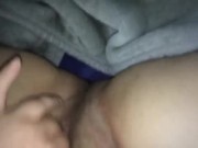 Rubbing my clit making my pussy wet!
