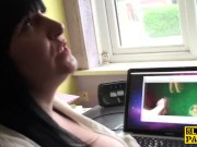 British bbw sprayed with cum over her tits 1/16