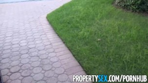 PropertySex - Real estate agent busted watching porn movies gets horny