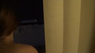 Stripping and pissing in snow outside balcony- andrea sky