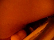 Riding dildo on toilet seat
