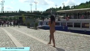 Sweet Victoria has fun on public streets