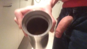Pissing in a cup for when i get thirsty on my work