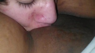White boy eat ebony Lady Jai sweet pussy