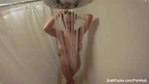 Super sexy blonde Brett Rossi takes a nice shower