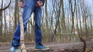 a horny piss to the ground