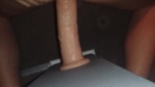 Riding my thick 8" dildo