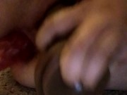 AquaPussy double penetration with 2 dildos