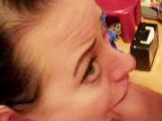 Busty wife deepthroating big cock with pro skill and swallowing cum!!! 15/16