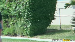 StrandedTeens - Teen loses her dog and finds a cock