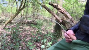 I sit on a tree, take my dick out, and started pissing