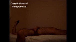 Pussy man cums with butt plug inside him