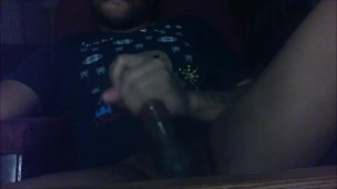 BBC Stroke with Super Cum Shot while watch some good Porn