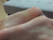 Japanese GF Footjob while watching Anime 16/16