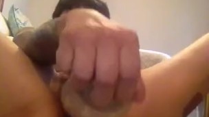 Massive tits with tattoos Latina bangs her sweet pussy squirts cums