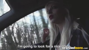 StrandedTeens - Blonde gives some roadhead