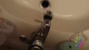 POV - Short Wank in bathroom