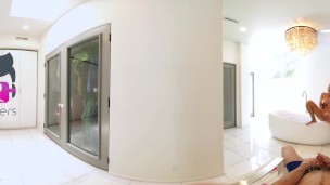 VR Bangers - [360°VR] Blonde Alix Lynx cought by boyfriend masturbating