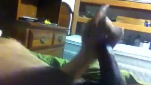 Stroking to porn