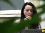 Cumdrinking brit subject being slapped 1/16