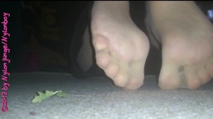 My Horny Nylon Feet at the Ground