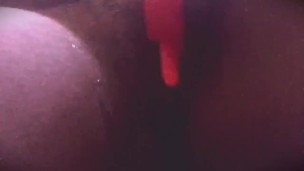 Ebony Girl in a Masquerade Mask Licking a Cherry Ice Pop & Put All Over Her