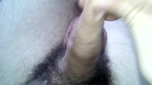 Hairy Uncircumcised Dick Masturbation