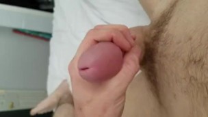 Big cock, slow masturbation. 3 with great Cum shot