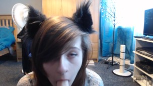 horny kitten sucks feet and dildo 4 you