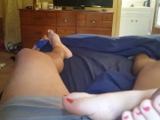 Footjob by wife 13/16