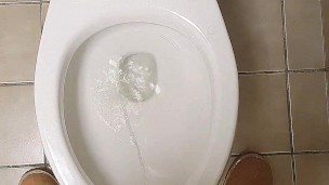 Man peeing standing up...Pov