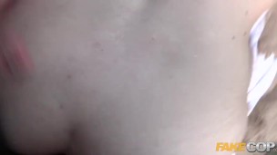 Fake Cop Cute Teen fucks a policeman on a nudist beach