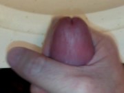 Jacking off Big Cock in Sink Cum Shot