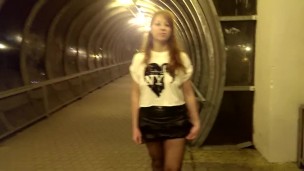 Marta on night street