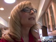 Busty MILF Nina gives her stepdaughter a going away present