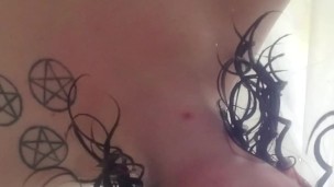 Slut Wife Fucks Hairbrush in the Shower