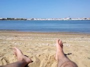 Solo male cumming on the beach 4/16