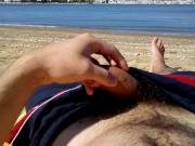 Solo male cumming on the beach 6/16