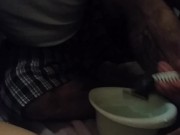 Husband shaving my pussy. 3/16