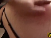 Ginger brit sub slut dominated in stockings 9/16