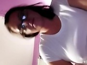 Beautiful glasses masturbation 15/16